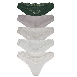 SKIMS Lace Dipped Thongs 5—Pack